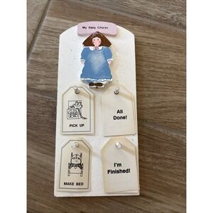 Vintage Daily Chore Chart Wood Kids VisualRoutine Chart To do Done‎ visual board